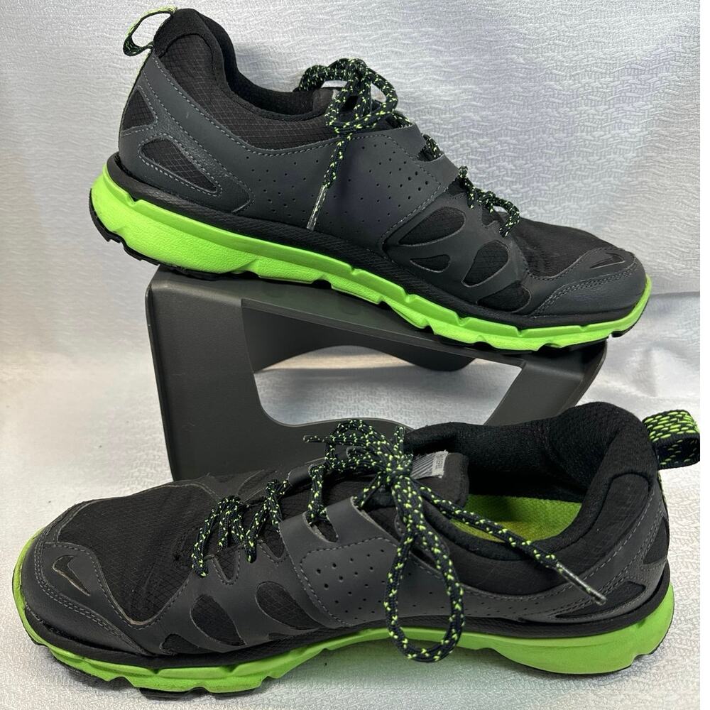 Nike Flex Trail H2O Repel Mens Running Shoes Black Lime Green 538552-001 Size 10 - Picture 3 of 7